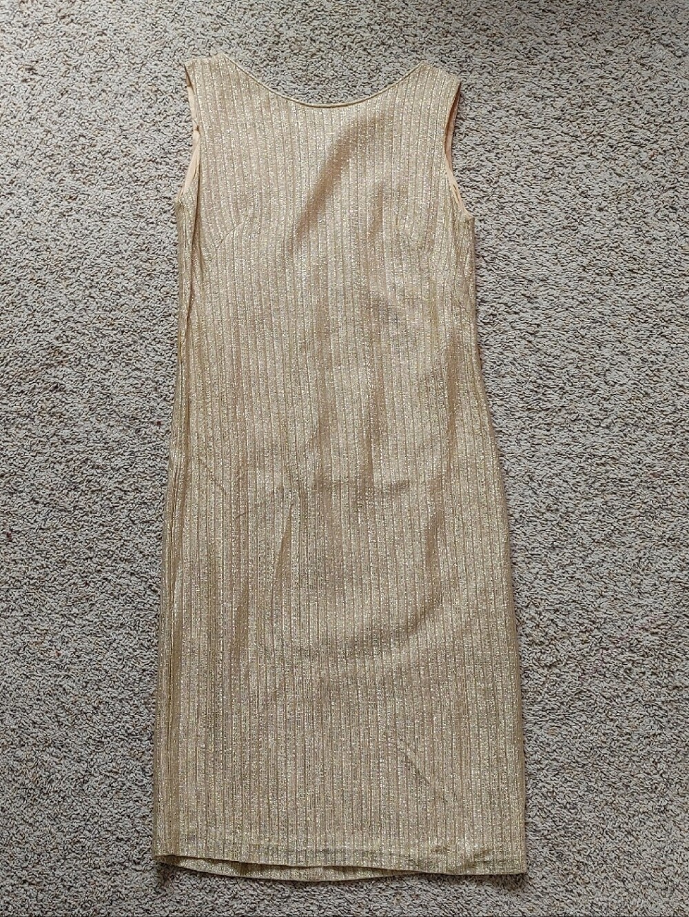 Sleeveless Gold Sheath Dress
